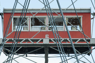 Cabin at the Wiener Riesenrad in Prater park, Vienna. Constructed in 1897, it was the world's tallest extant Ferris wheel from 1920 until 1985.