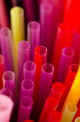 Fototapeta premium Colorful straws. Colourful background using coloured straws