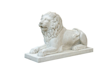 Obraz premium medieval antique lion figure isolated on white background