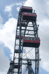 The Wiener Riesenrad in Prater park, Vienna. Constructed in 1897, it was the world's tallest extant...