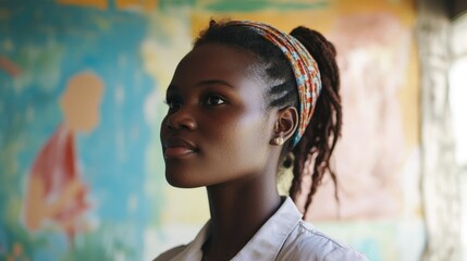 Portrait of a woman in a community center inspiring and empowering vulnerable youth and underserved groups