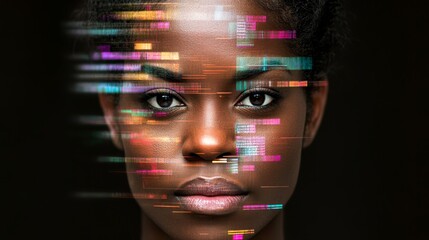 Digital Face  Woman  Abstract  Technology  Data  Glitch Art