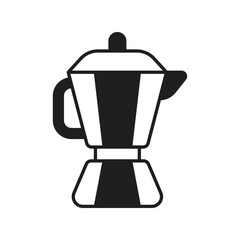 Obraz premium moka pot glyph icon with white background vector stock illustration