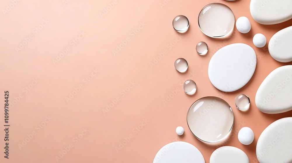 Aufkleber clean minimalist background with overlapping transparent white shapes