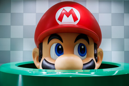 Kyoto, Japan : Super Mario Bros figure character from Super Mario video game console developed by Nintendo