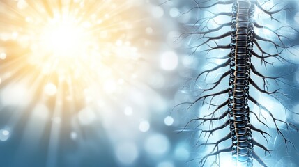 Naklejka premium Luminous Spinal Column Nerve System Healthcare