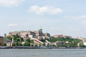 Buda castle in Budapest, Hungary, seen from the Danube