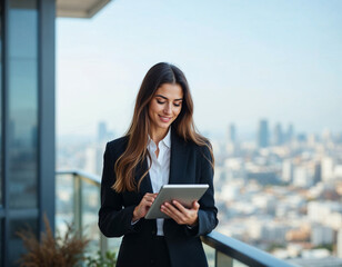 Fototapeta premium woman with tablet