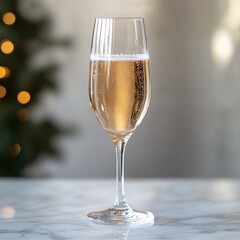 A glass of champagne 2025. New Year 2025. Glass of champagne. White wine in a glass. New Year and Christmas.