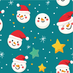 Christmas themed seamless vector of Santa hats