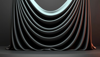 Dark Draped Fabric Forms Elegant Stage Setting