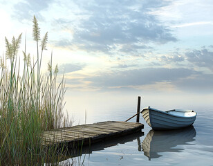 Fototapeta premium Serene Lake Morning