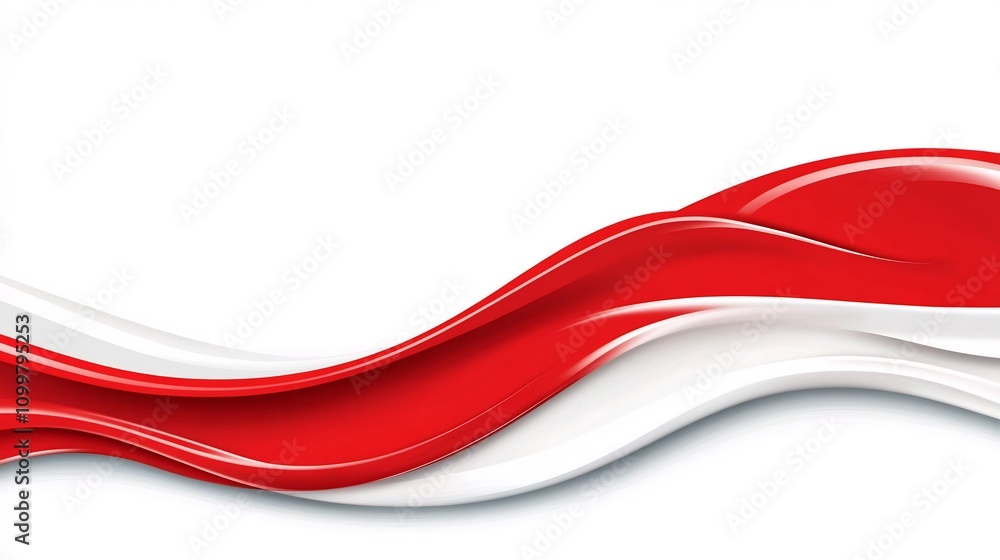 Poster Subtle Red and White Gradient Flowing Curve Abstract Design for Branding and Background