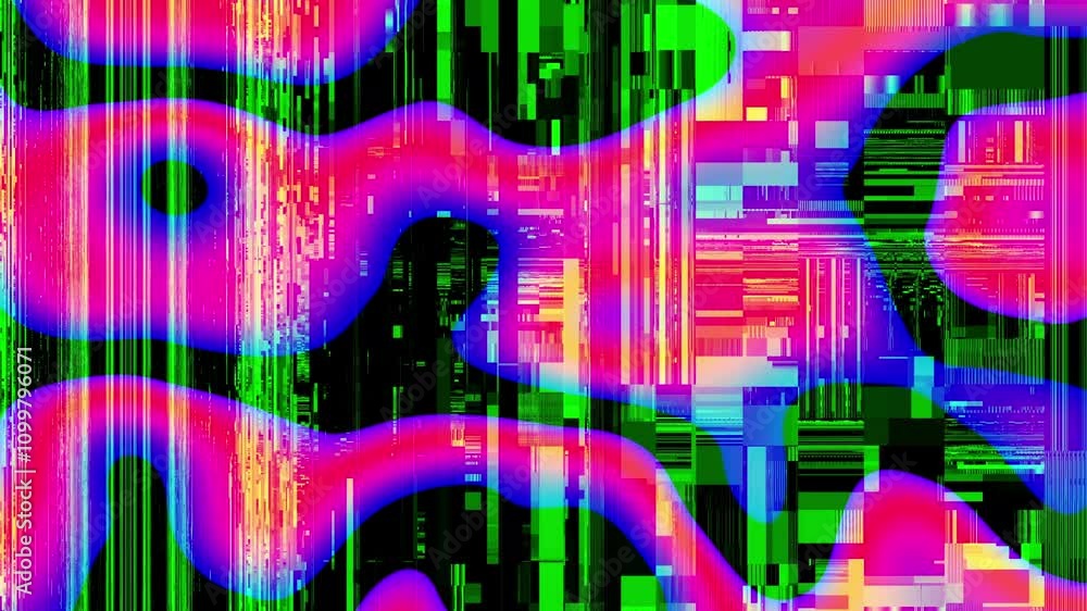 Aufkleber Unique Design Abstract Digital Pixel Noise Glitch Error Video Damage. Seamless Loop video