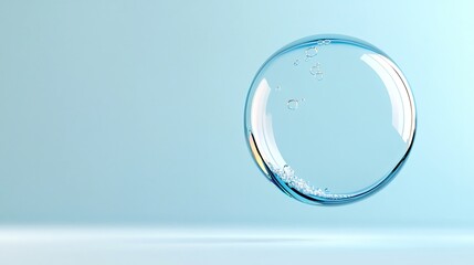 Transparent Gradient Bubble Floating in Soft White Space