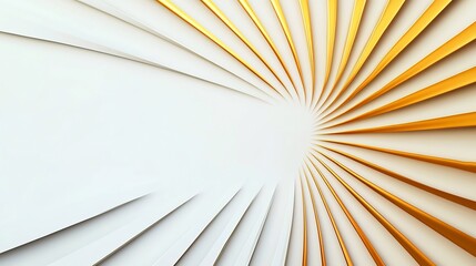 Obraz premium Elegant Modern White and Gold Gradient Background Radiating Luminous Rays