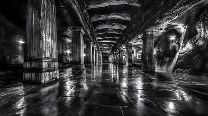 Fototapeta premium Wieliczka Salt Mine (Poland) û A Celebrated Underground Site Showcasing Extraordinary Salt Relics and Captivating Chambers