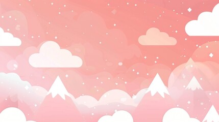 Pink Mountains Illustration