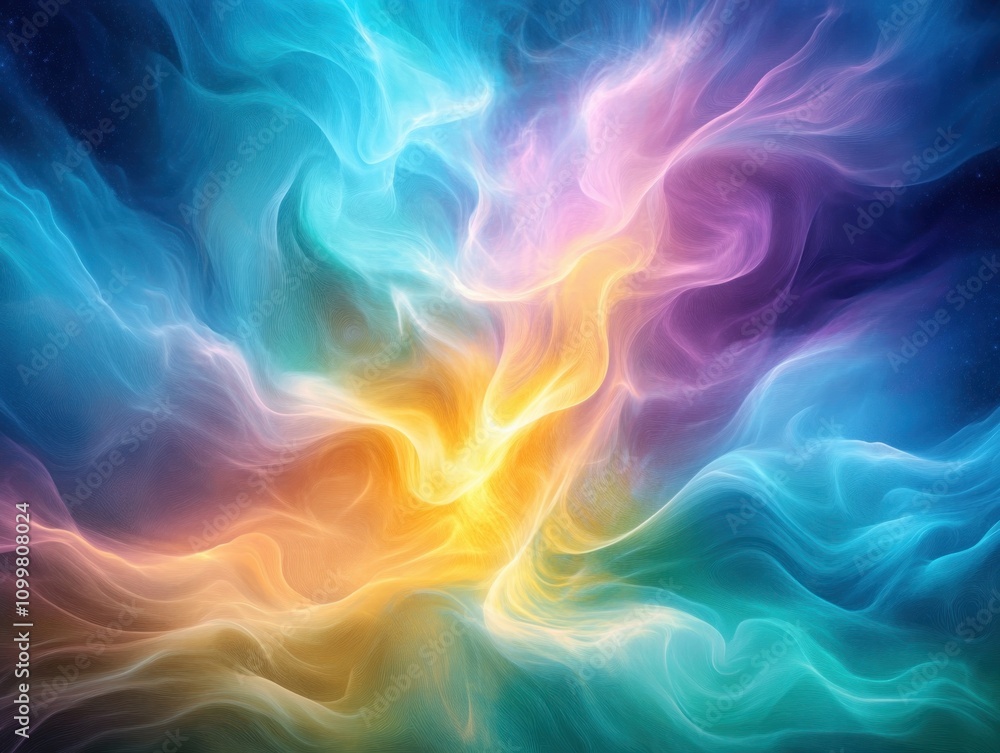 Poster abstract fractals infinite bifurcating choices in a cosmic realm, a stunning visualization of interc