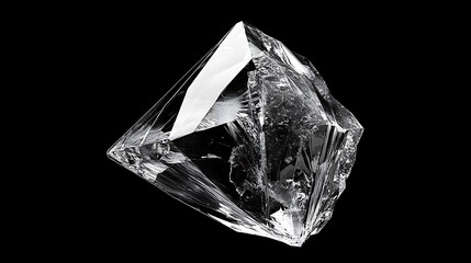 Naklejka premium A Crystal Clear Glacial Ice Fragment Isolated