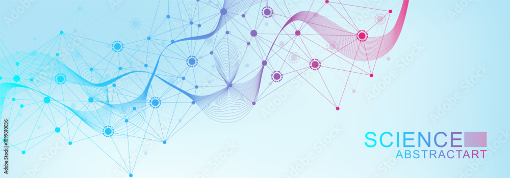 Poster ai technology abstract background. ai generative art creative banner concept in the digital style. h