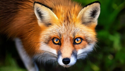 Close-up of the eye fox, top down view with a blurred background