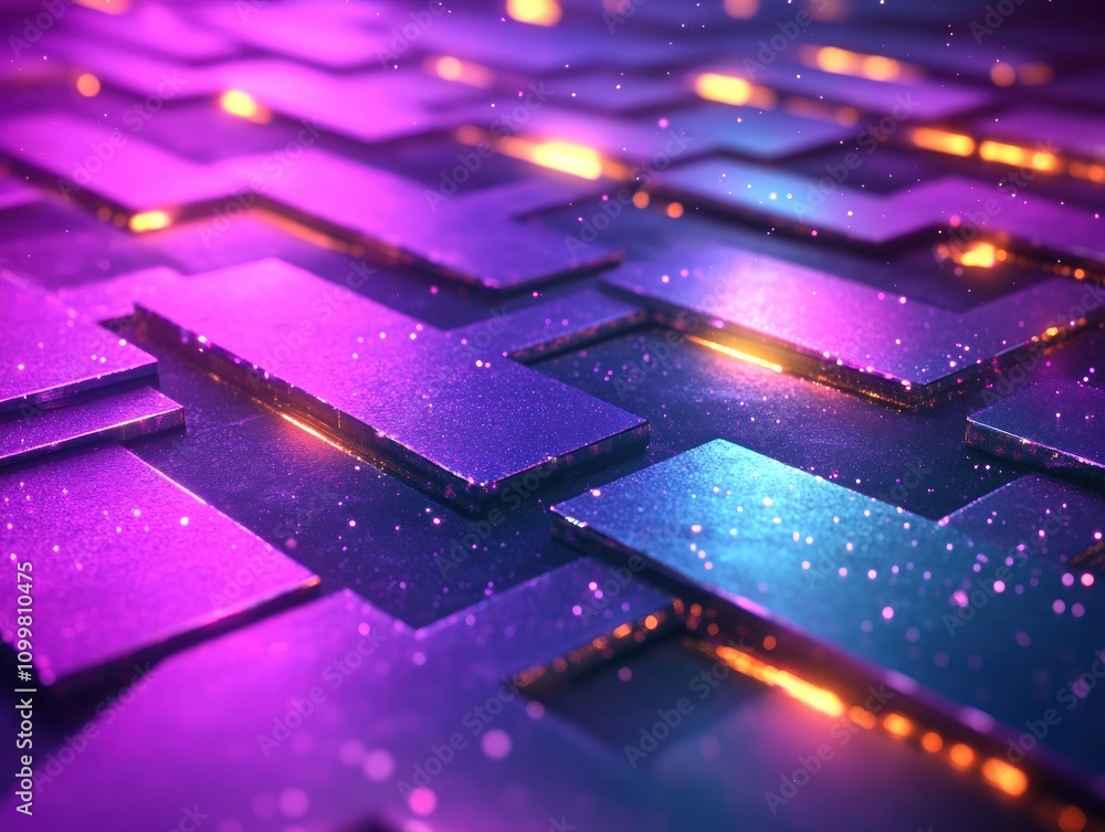 Aufkleber glowing arrows fracturing into vibrant pathways on a futuristic digital landscape a mesmerizing disp