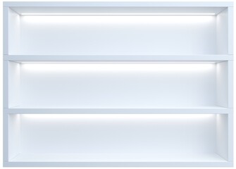 Obraz premium Wall background of furniture showcase shelves