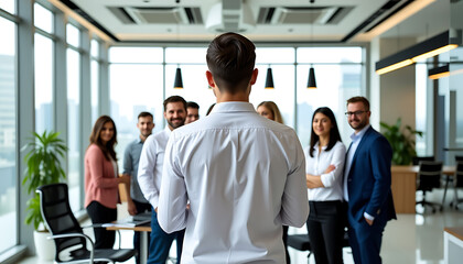 Modern business meeting white shirt navy suits corporate teamwork success concept 

