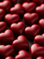 Obraz premium A close up of many red hearts