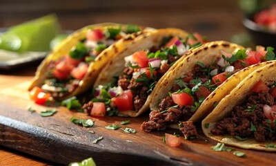 National Taco Day delicious tacos with toppings, October 4th