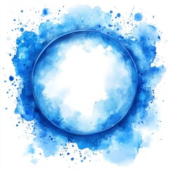 A blue circle with white background