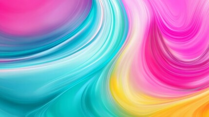 Fototapeta premium Vibrant Colorful Abstract Swirls, Bright Artistic Digital Design, Dynamic Flowing Wave Patterns, Modern Wall Decor