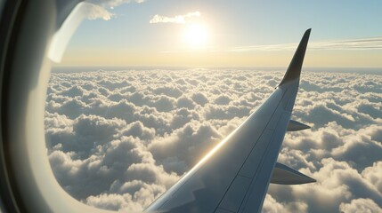 Fototapeta premium Beautiful view inside the plane