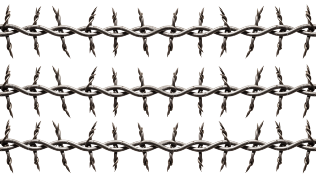 Barbed wire fence is a symbol of safety, danger.
