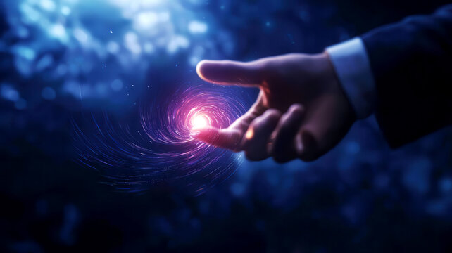 Digital storm with swirling numbers and falling coins, businessman holding up a protective holographic screen, finance security,