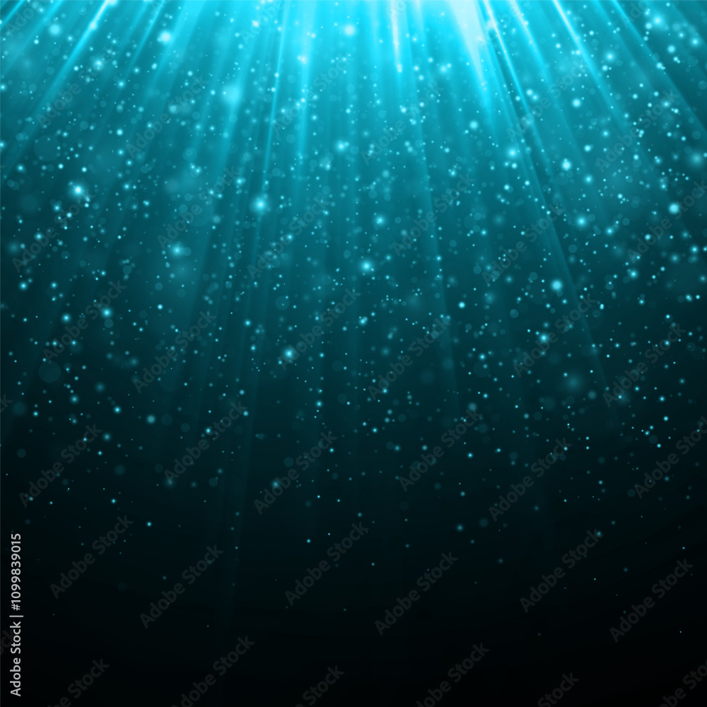 Wall mural luminous background of sun flares. magic sparks and rays effect. glowing background of sparkles part