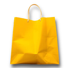 yellow shopping bag isolated