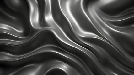 Fototapeta premium Wavy black and white background wallpaper Grey smooth lines shiny Modern geometric polygon textures