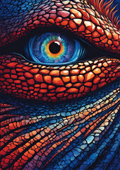 Dragon's Gaze: Mesmerizing Close-Ups of a Fiery Eye