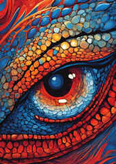 Dragon's Gaze: Mesmerizing Close-Ups of a Fiery Eye