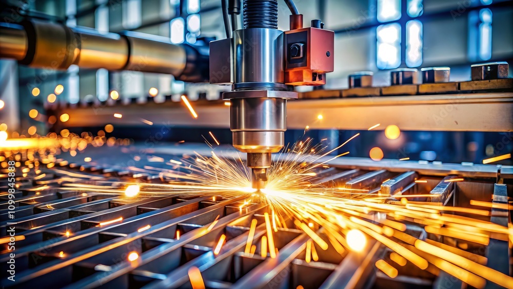 Aufkleber plasma cutting machine in action: precision cnc technology for metal fabrication and industrial appl