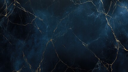 Elegant dark blue marble texture with intricate gold veins and a smooth, abstract surface creating a sophisticated background.