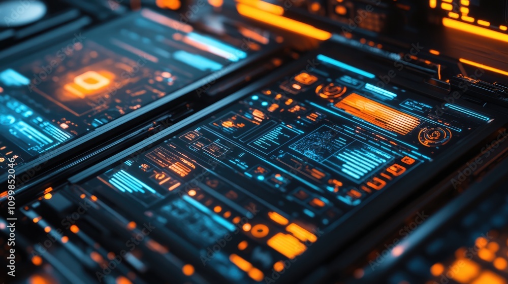 Poster visualizing tech strategy with innovative displays