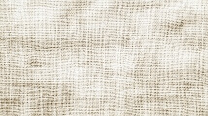 Fototapeta premium Creamy textured burlap fabric background. Subtle variations in tone create a rustic feel.