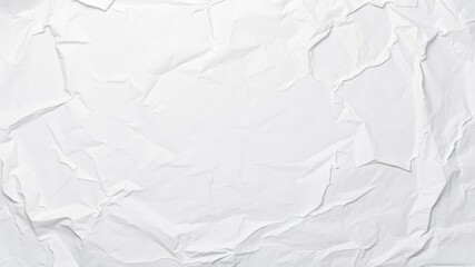 Obraz premium A crumpled white paper poster with folded edges and creases, adding texture and interest, creases, wrinkled