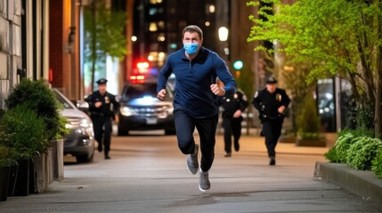 Obraz premium Dimly Lit Alley Echoes of Tension and Chase