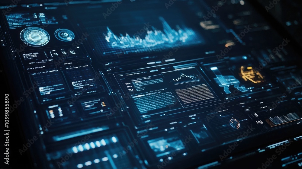 Poster high-resolution close-up of cyber devices display