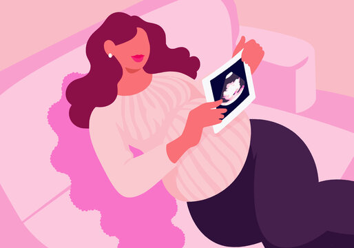 Pregnant woman holding ultrasound scan symbolizing maternal love