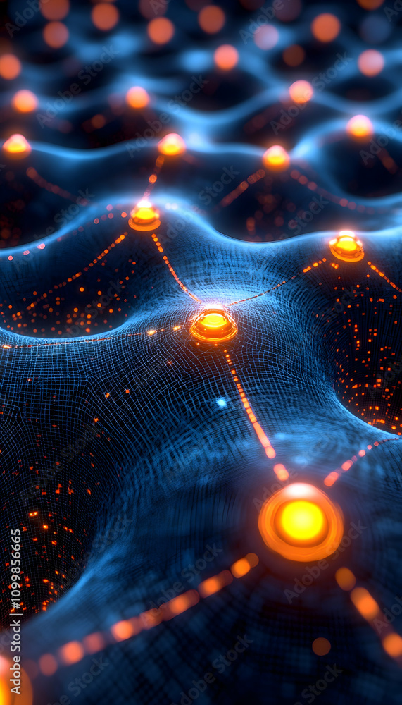Poster abstract digital network connection.